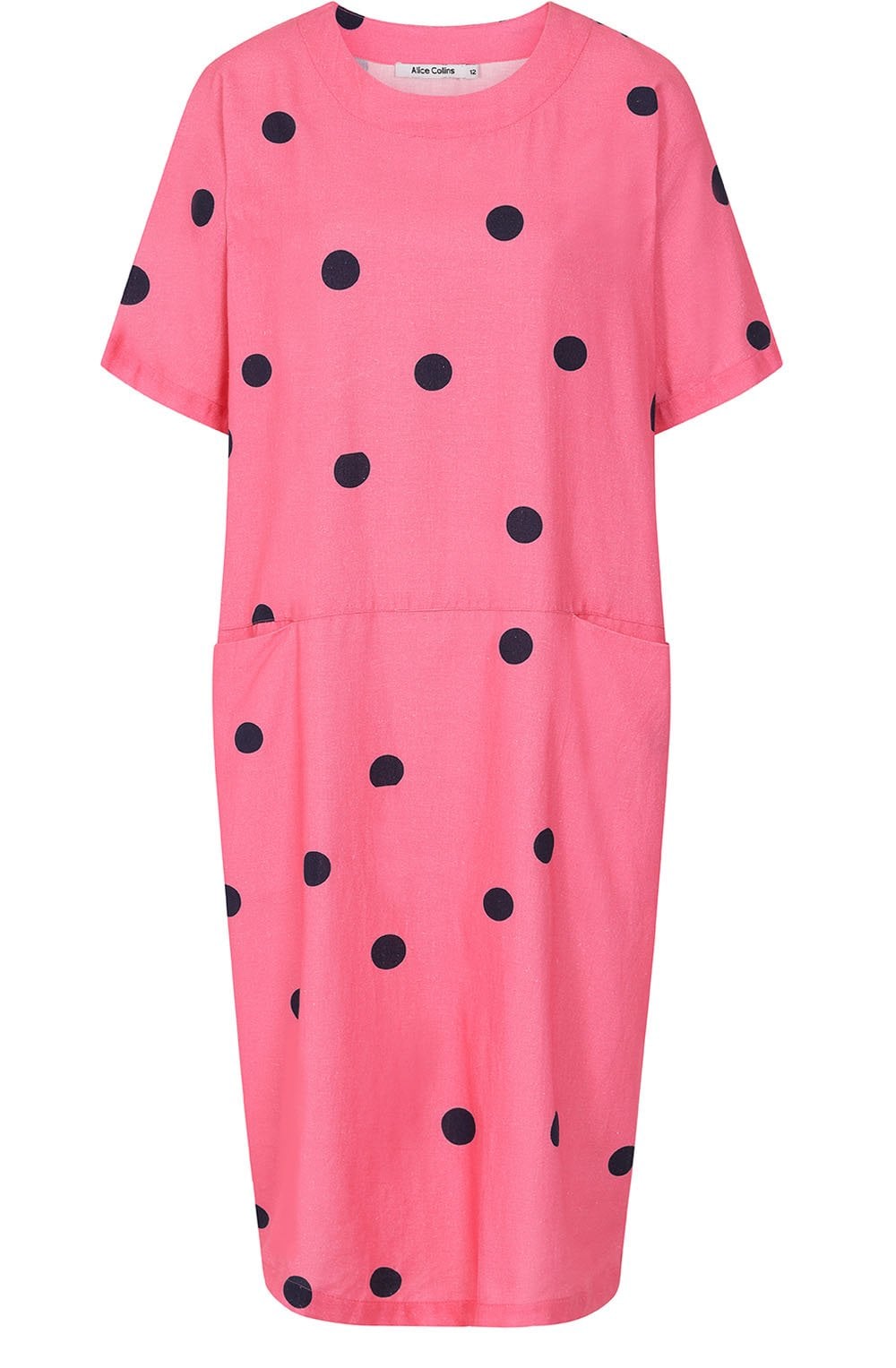 Dana Hot Pink and Midnight Blue Dot Dress