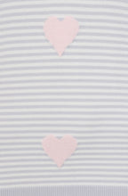 Dusky Grey Stripes and Chalk Pink Hearts Lola Jumper