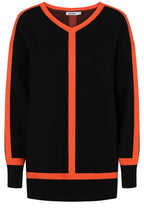 Flame Striped Black Poppy Pullover