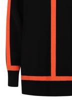 Flame Striped Black Poppy Pullover
