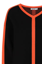 Flame Striped Black Poppy Pullover