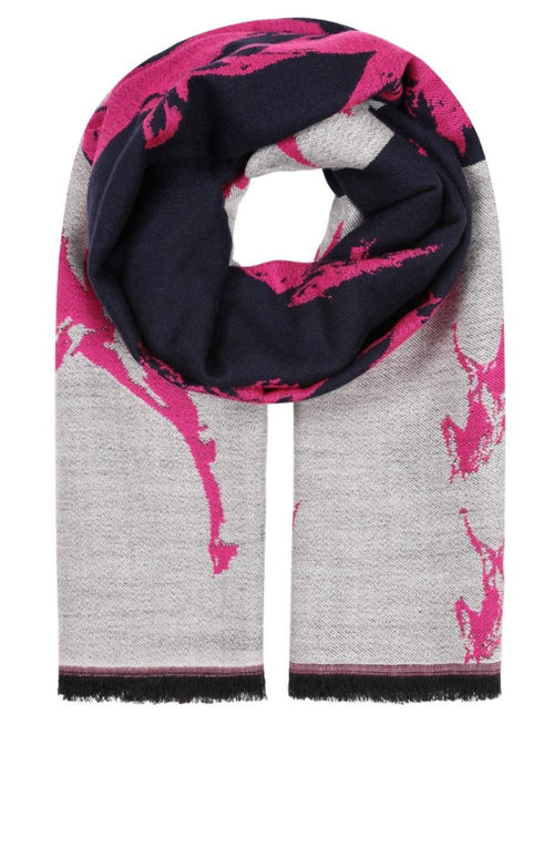 Fuchsia and Navy Horse Scarf