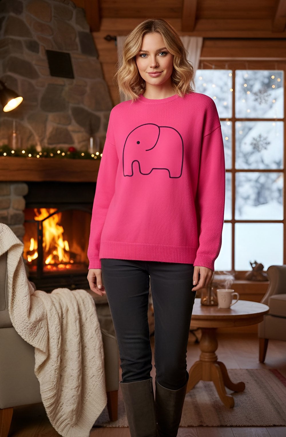 Fuchsia Elephant Jumper