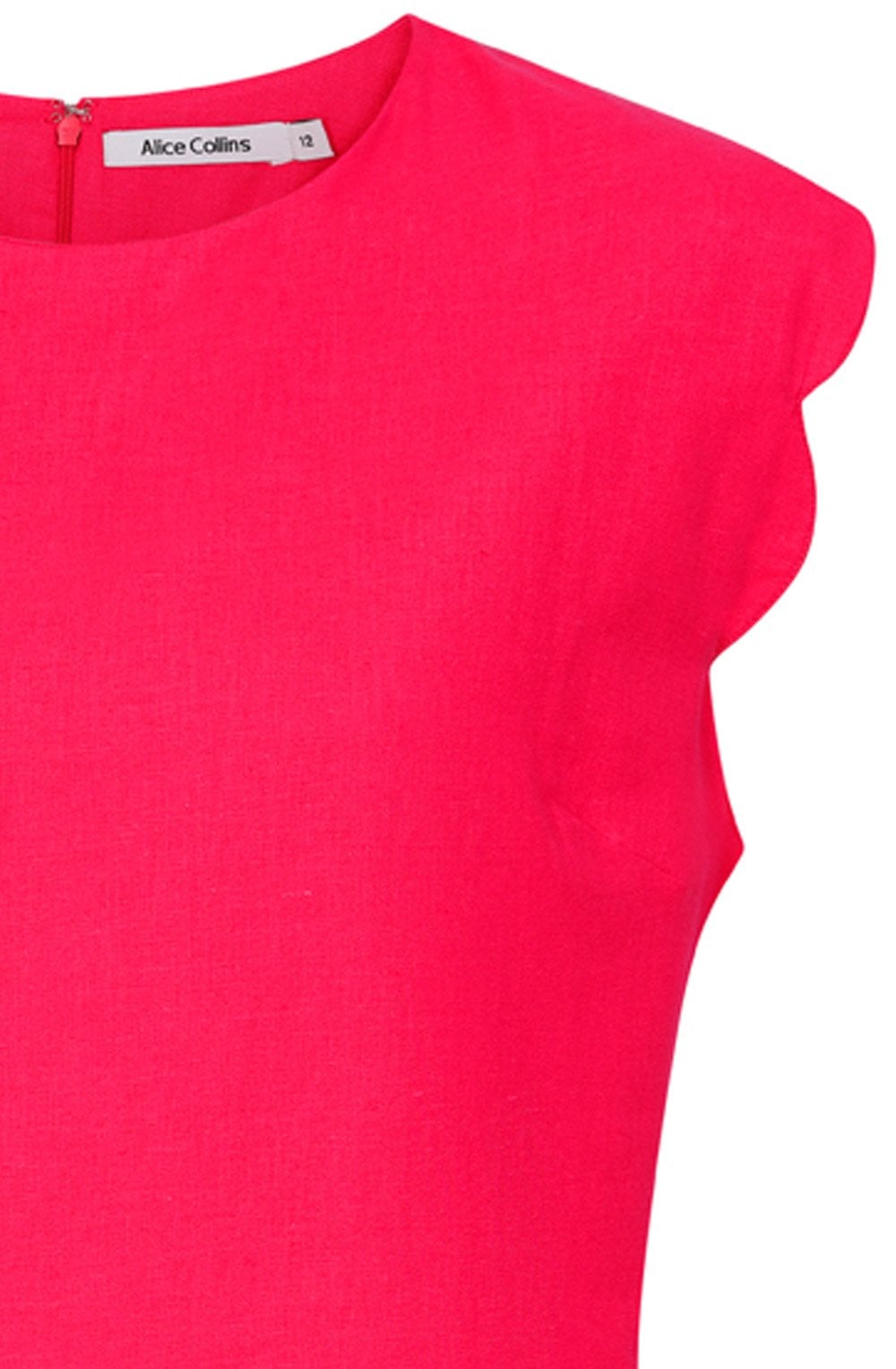 Fuchsia Pink Scalloped April Dress