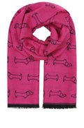Fuchsia Sausage Dog Scarf