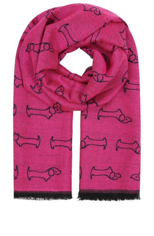 Fuchsia Sausage Dog Scarf