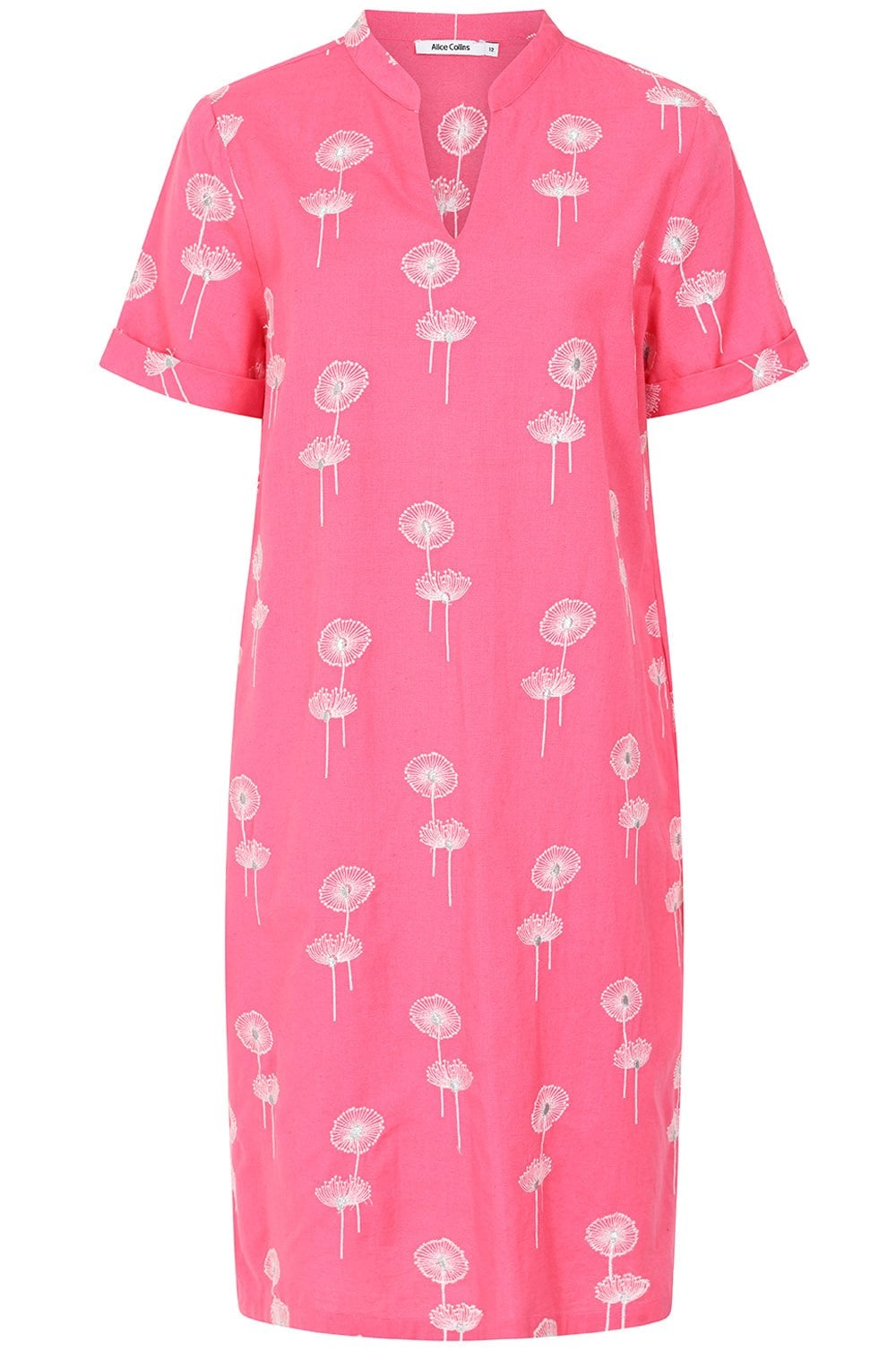 Hot Pink Dandelion Embroidered Dress