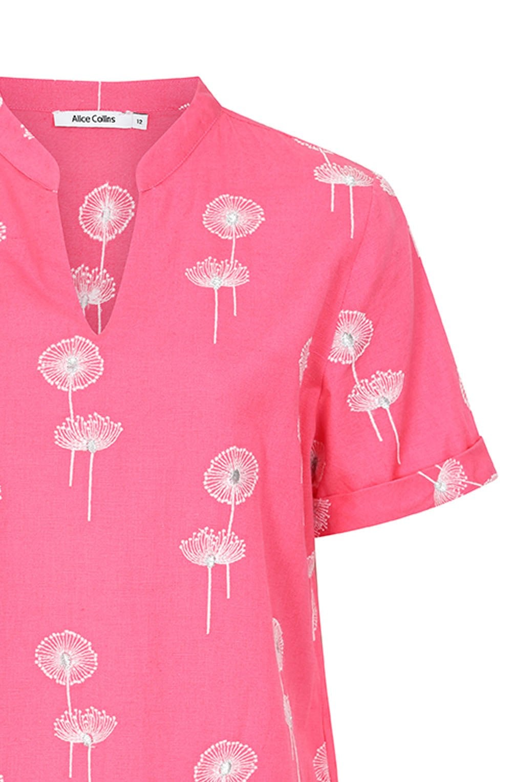 Hot Pink Dandelion Embroidered Dress