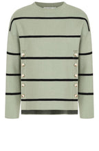 Khaki and Black Button Side Karlie Pullover