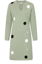 Khaki Polka Dot Polly Knitted Dress