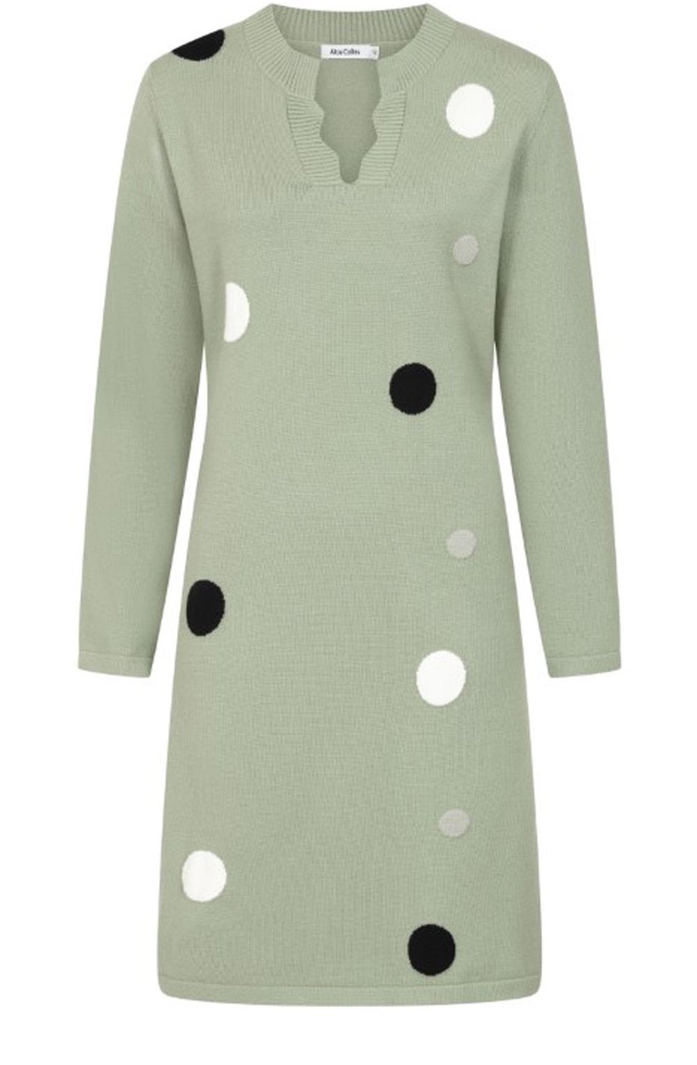 Khaki Polka Dot Polly Knitted Dress