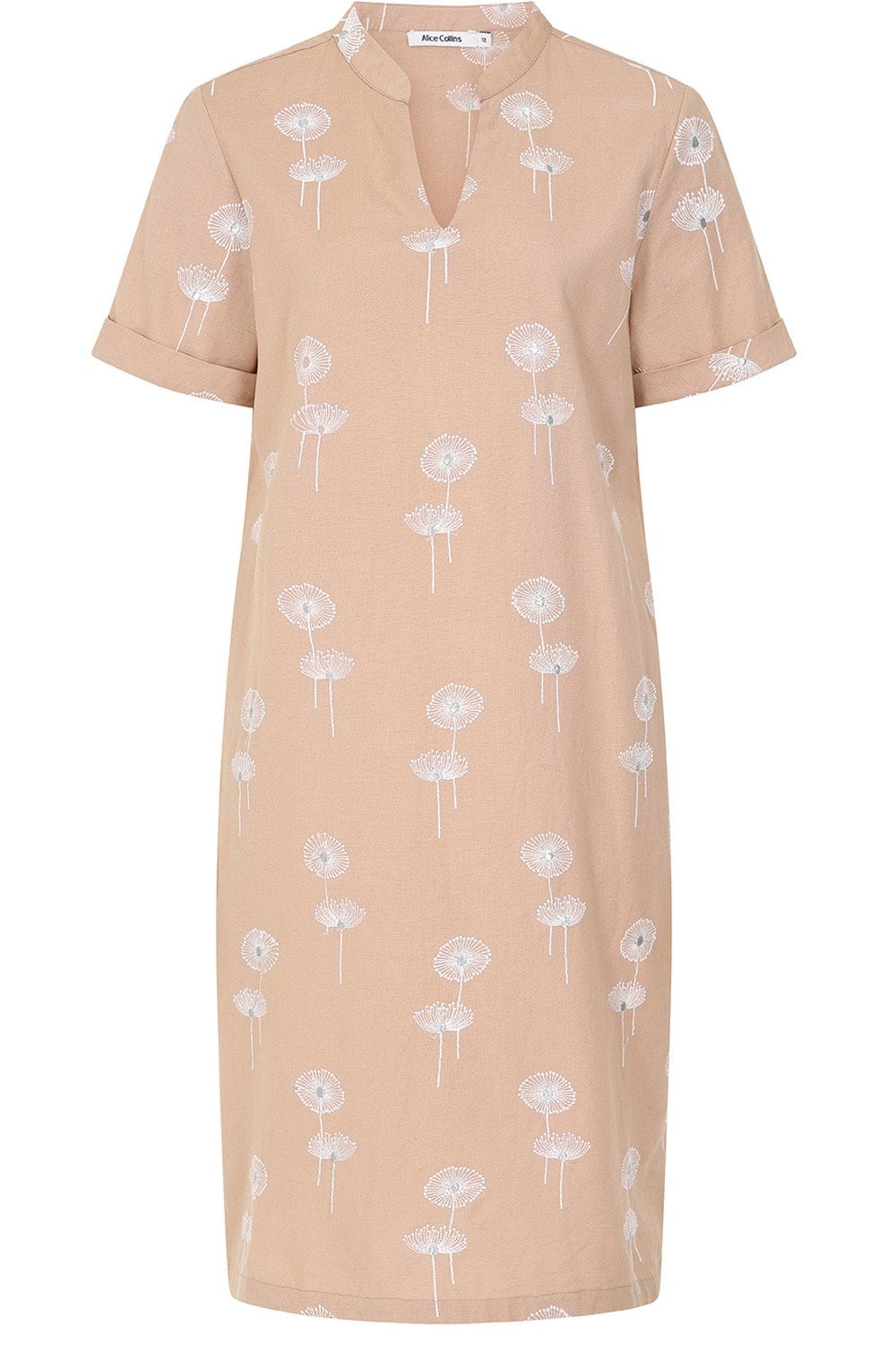 Latte Dandelion Embroidered Hazel dress