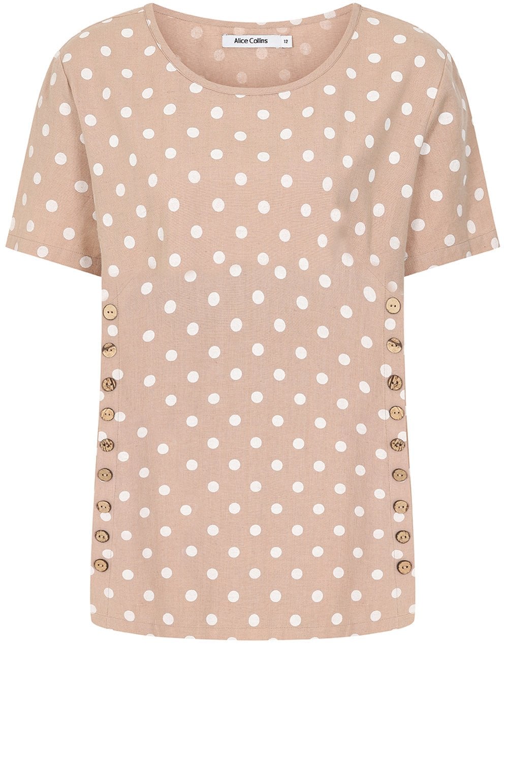 Latte Polka Dot Kylie Shortened Tunic