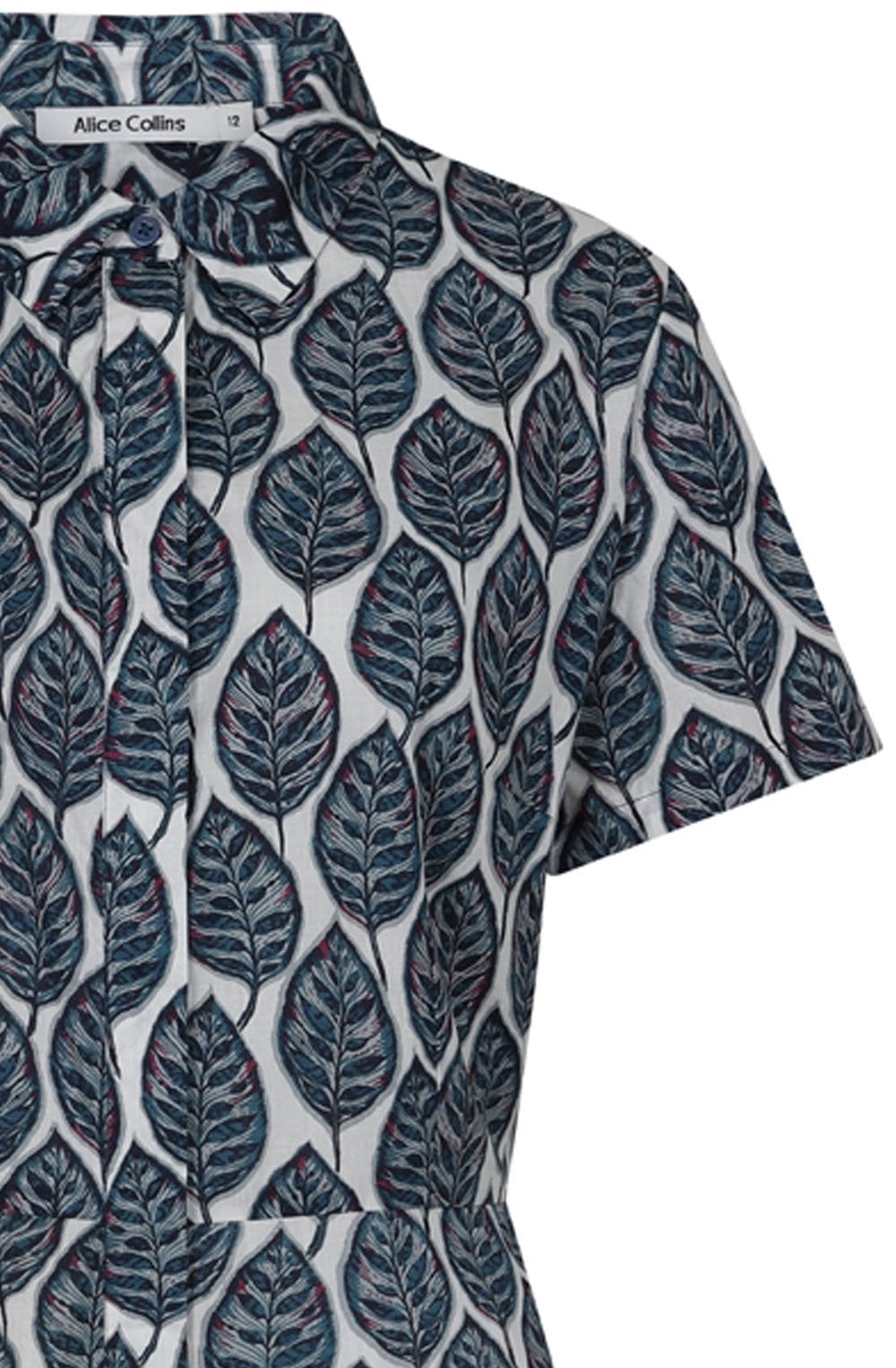Leaf Verdigris Eleanor Shirt Dress