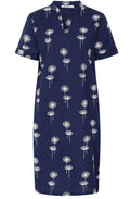 Midnight Blue Dandelion Embroidered Hazel Dress