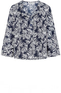 Midnight Blue Palm Keira Blouse
