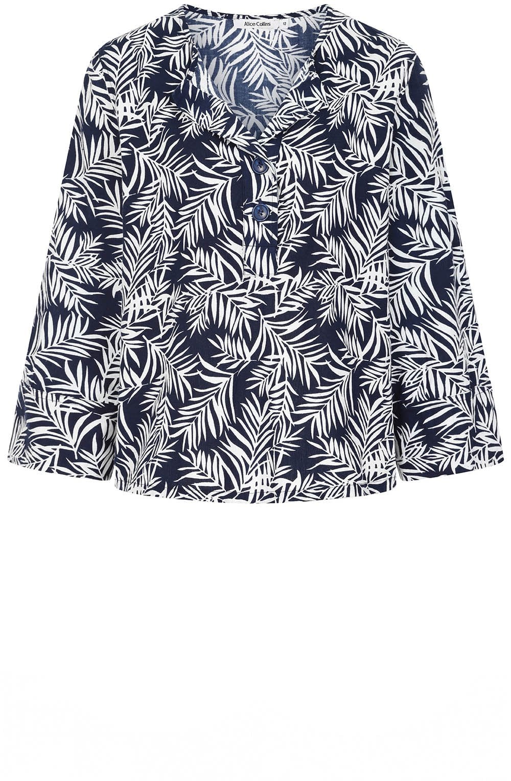 Midnight Blue Palm Keira Blouse