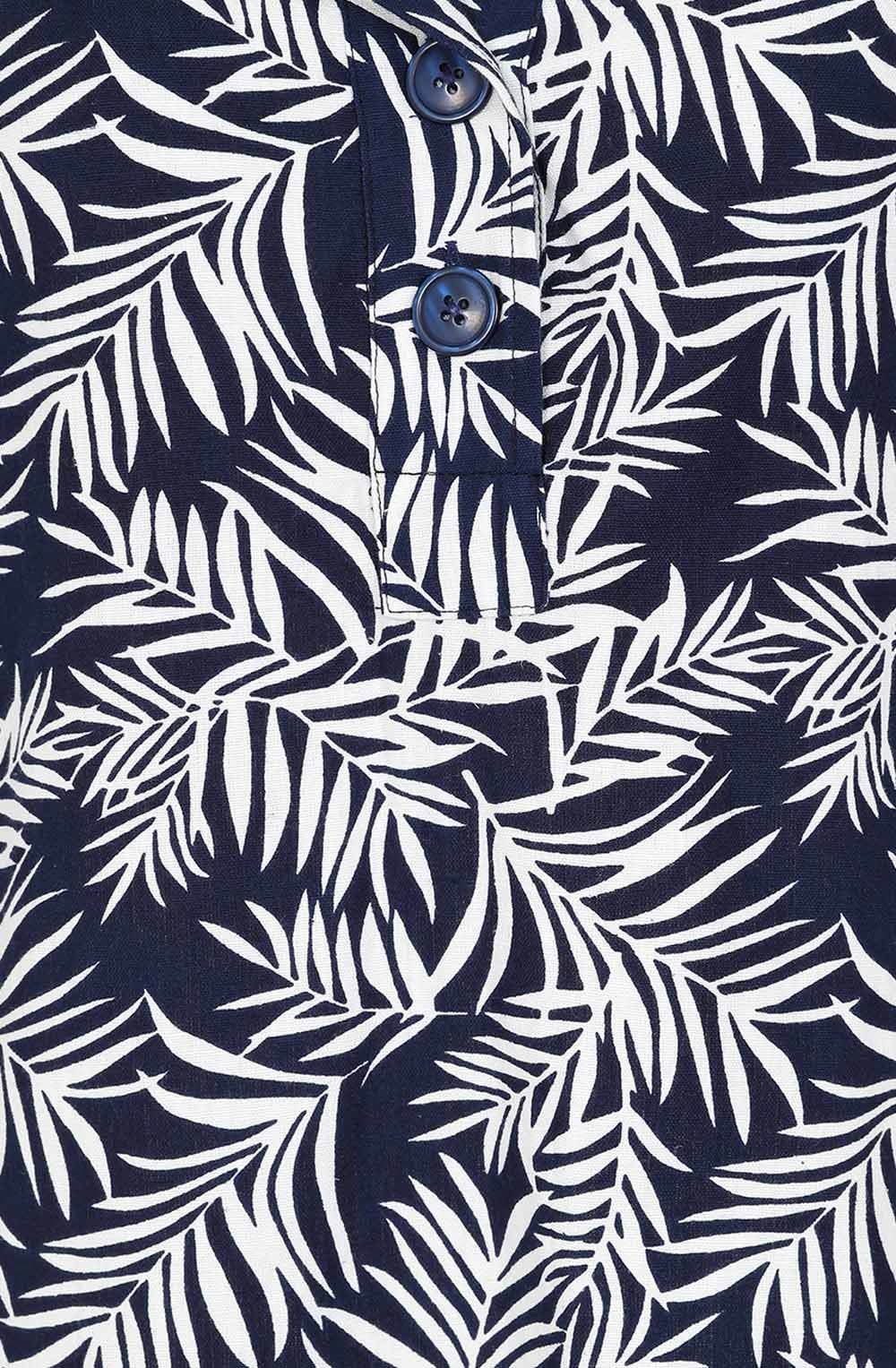 Midnight Blue Palm Keira Blouse