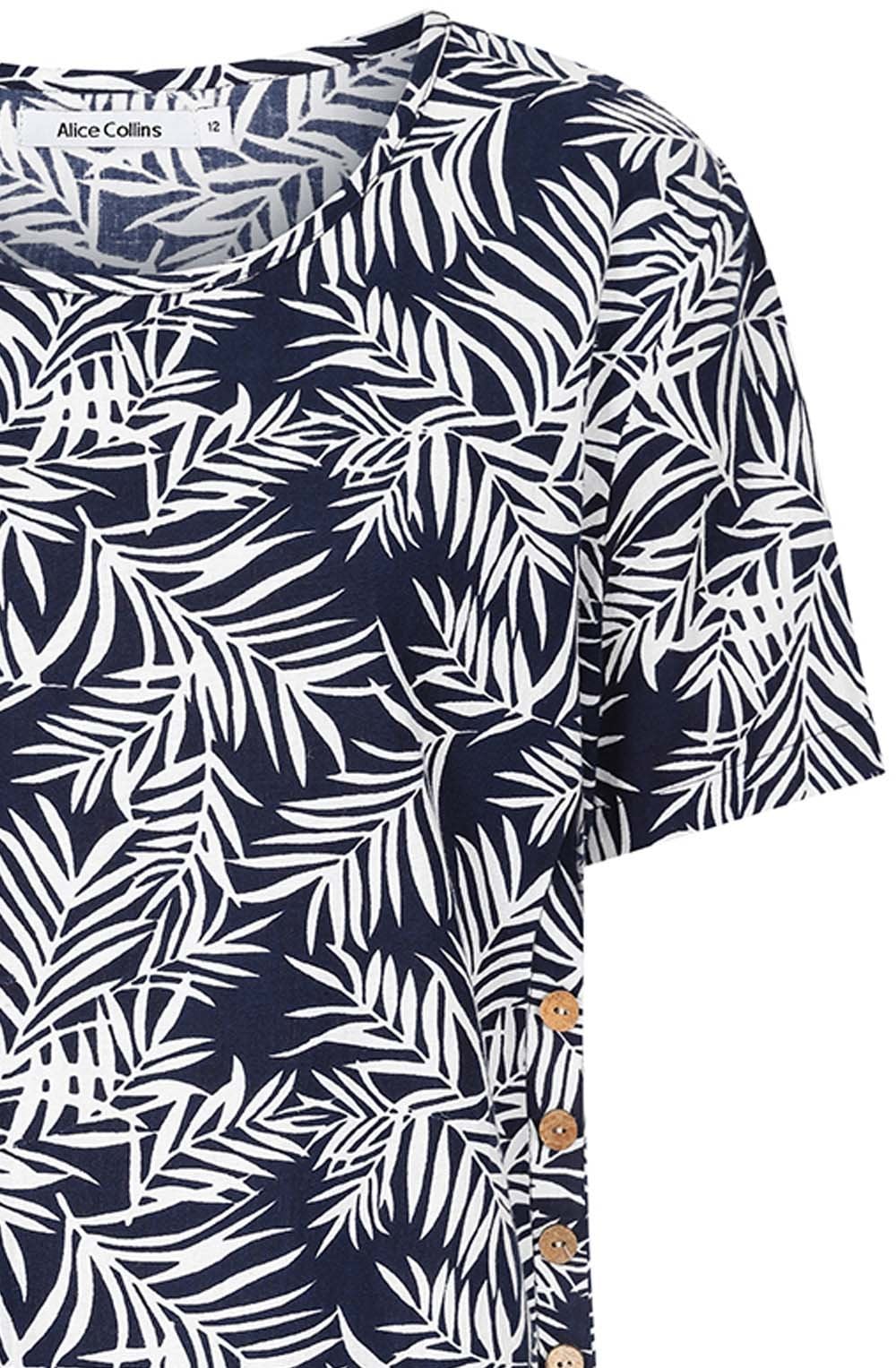 Midnight Blue Palm Kylie Shortened Tunic