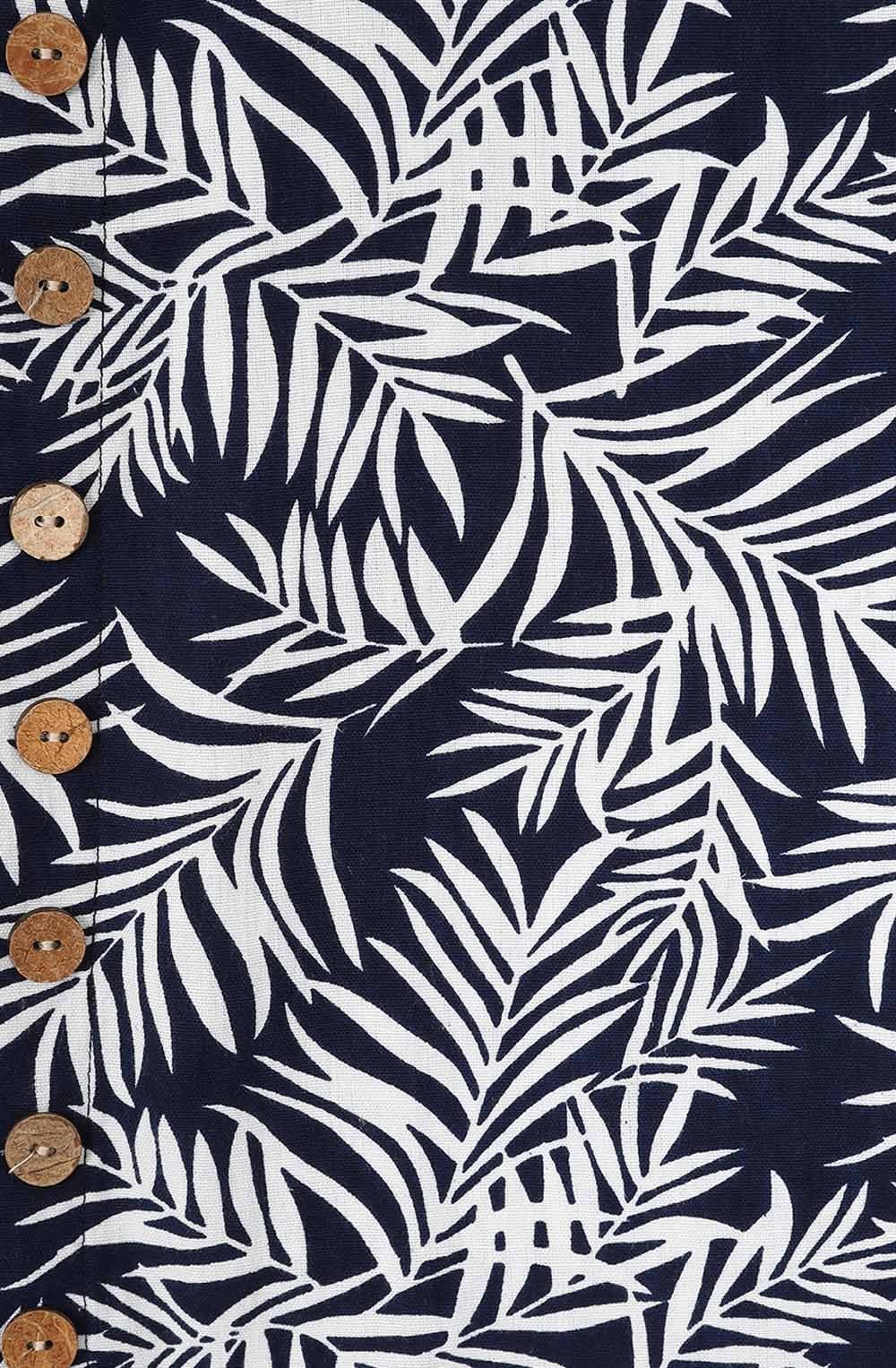Midnight Blue Palm Kylie Shortened Tunic