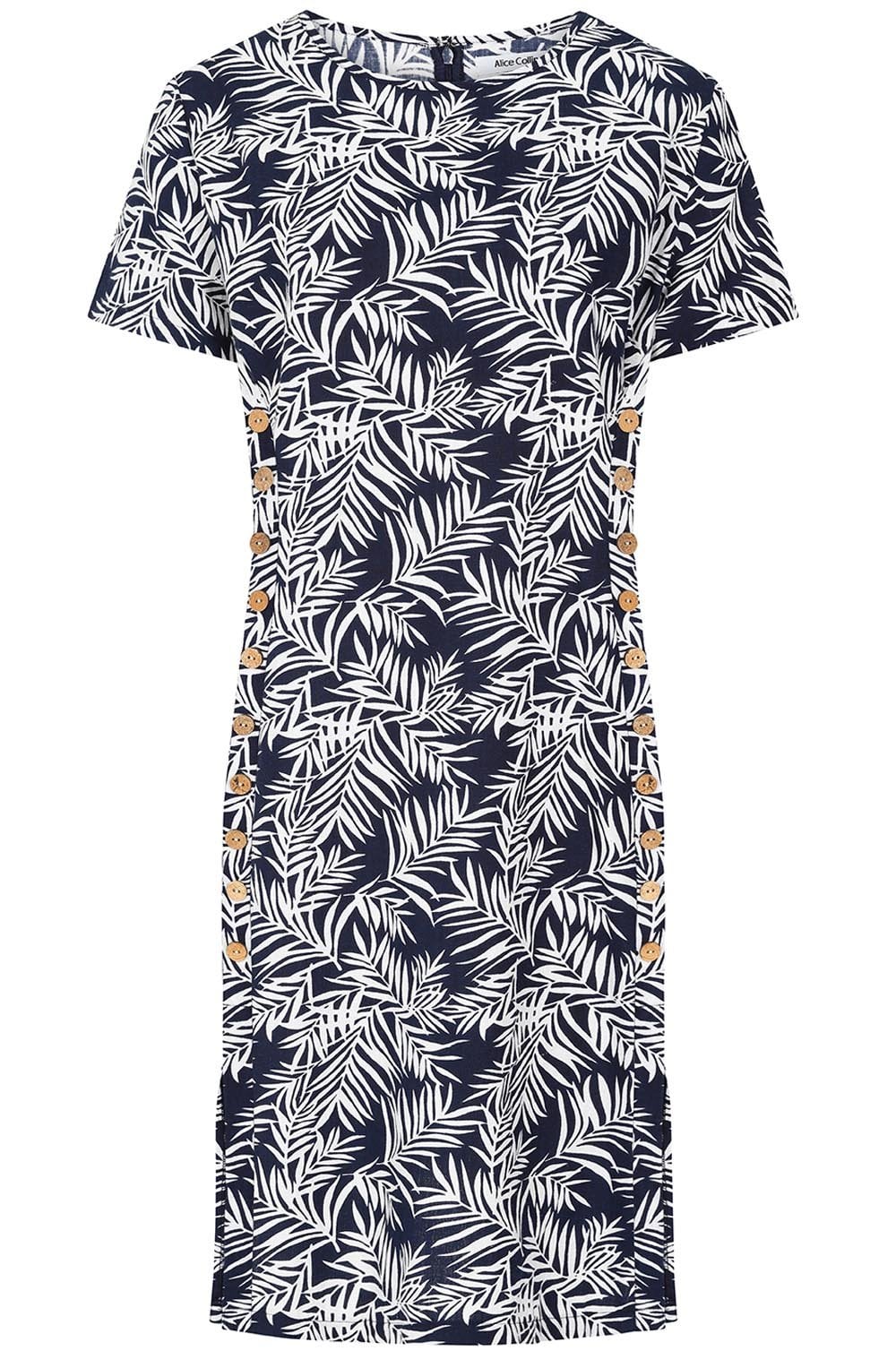 Midnight Palm Leaf Kylie Dress