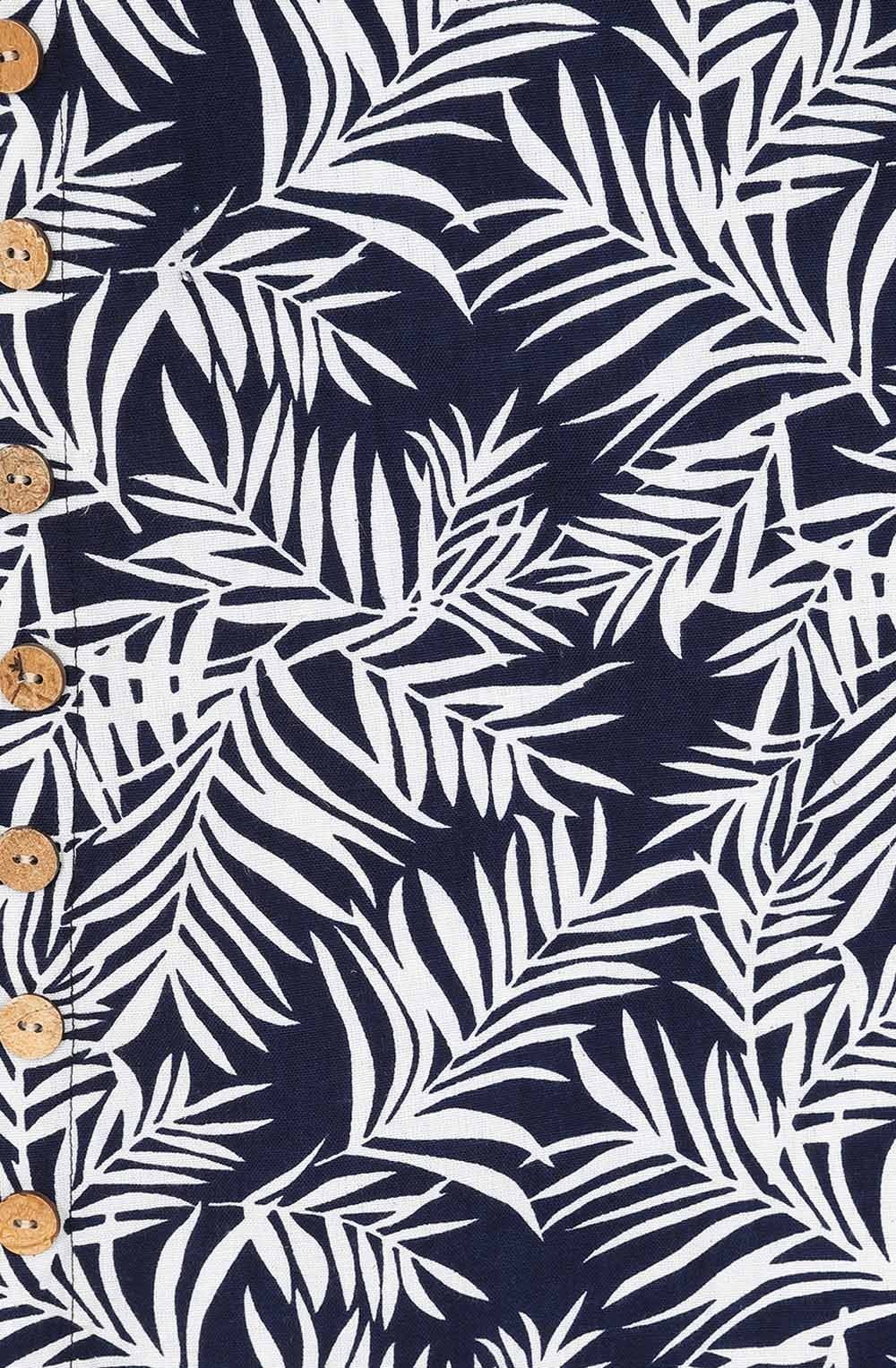 Midnight Palm Leaf Kylie Dress