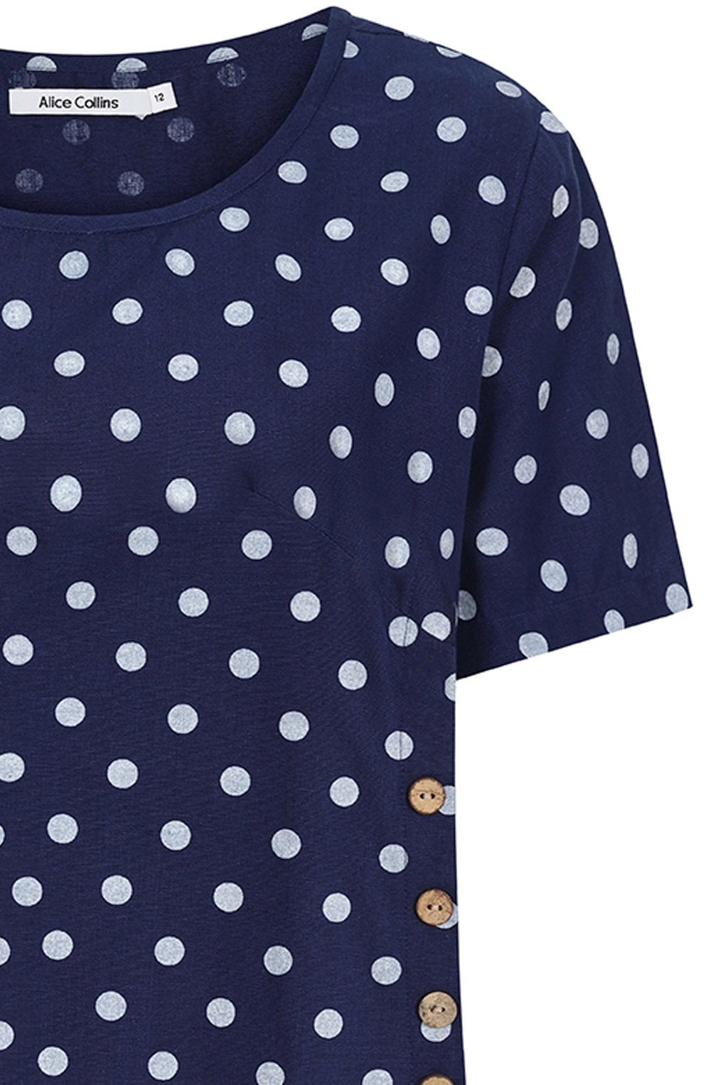 Midnight Polka Dot Kylie Shortened Tunic