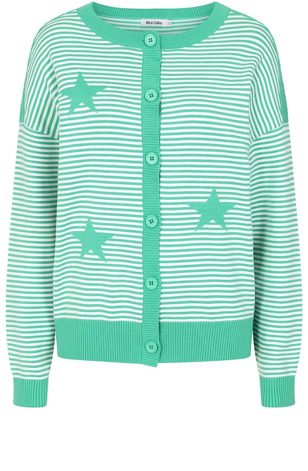 Mint and White Martha Cardigan