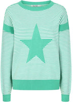 Mint and White Martha Pullover