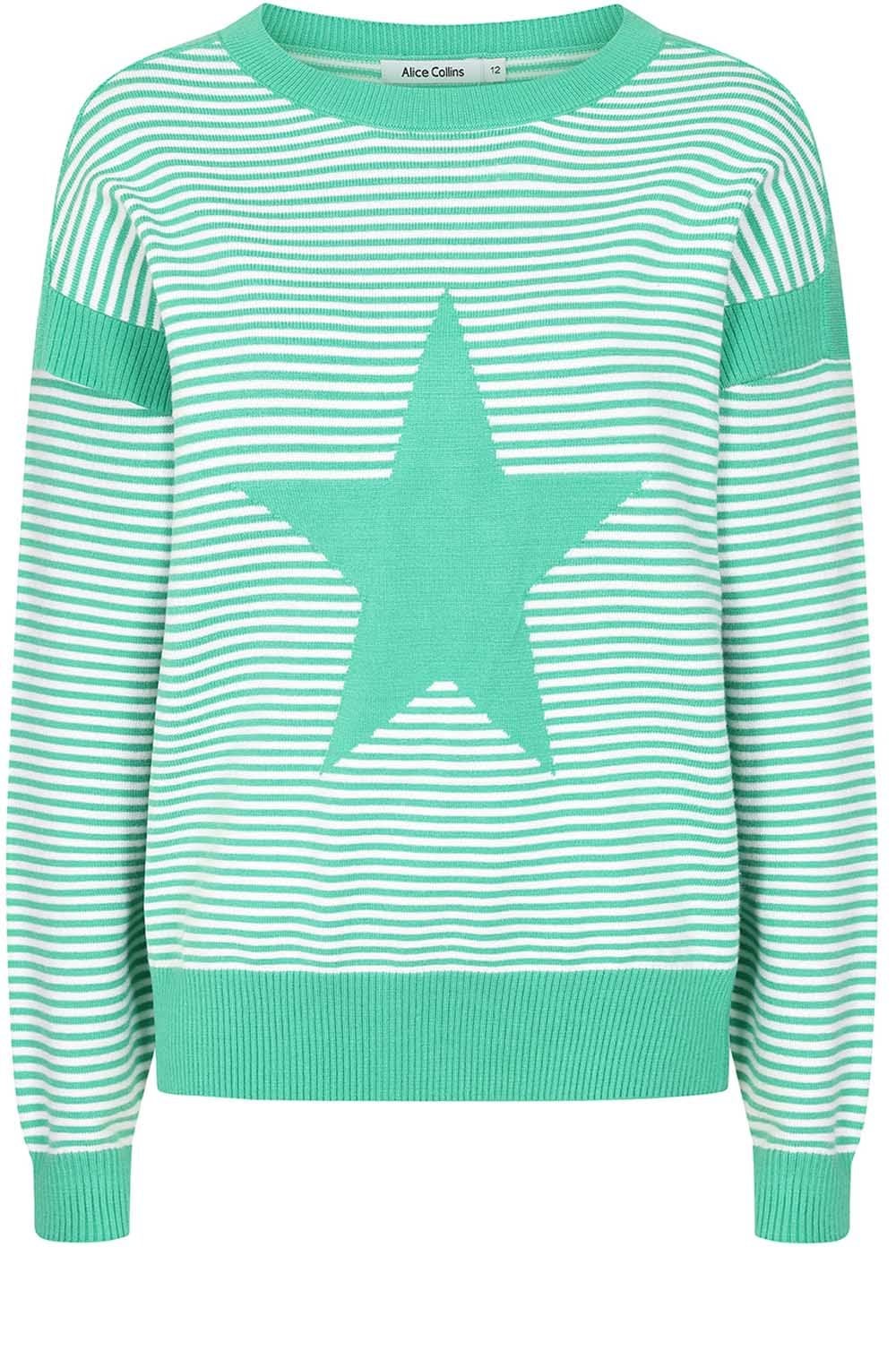 Mint and White Martha Pullover