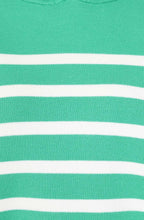 Mint and White Padstow Hooded Pullover