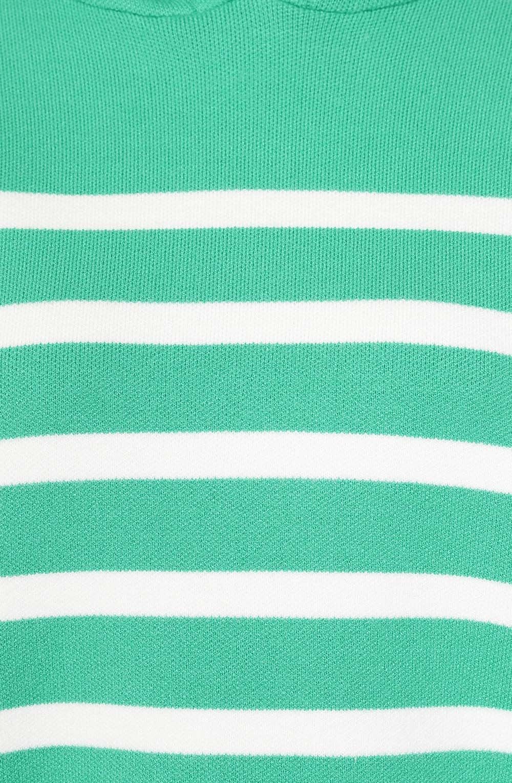 Mint and White Padstow Hooded Pullover