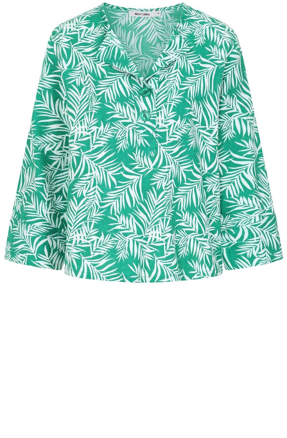Mint Palm Leaf Keira Blouse