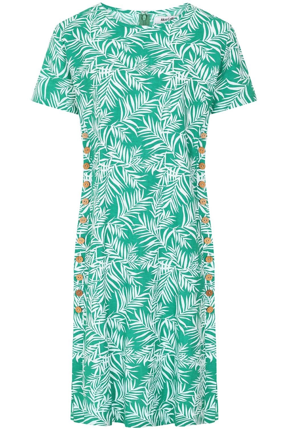 Mint Palm Leaf Kylie Dress