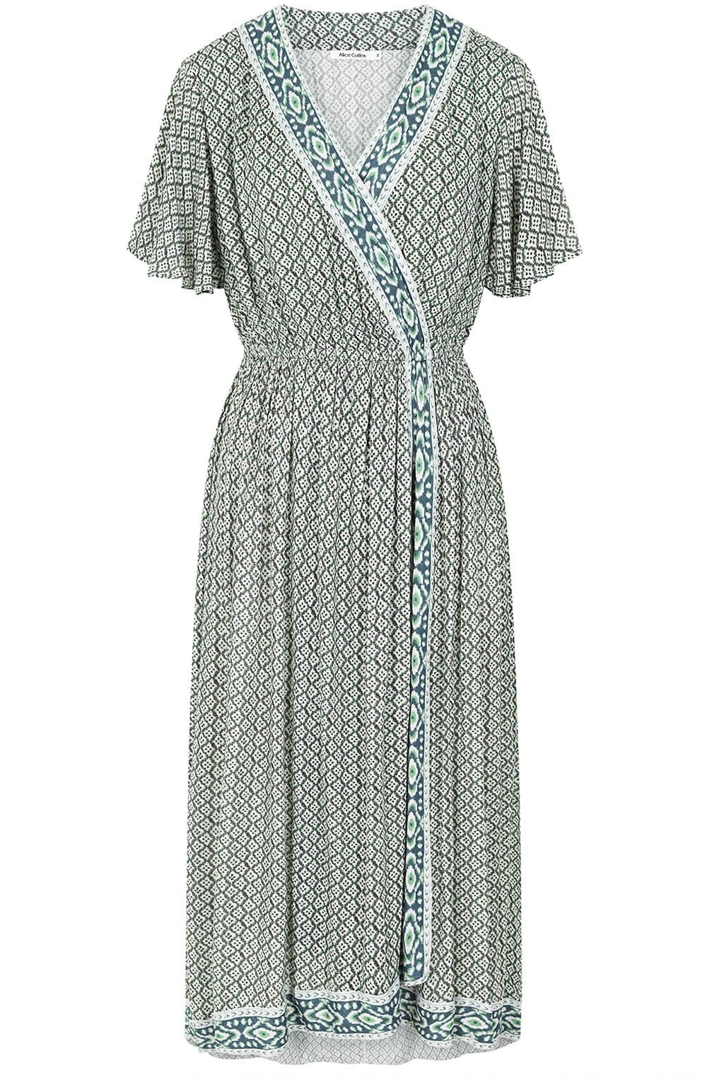 Mint Rhombus Wrap Dress