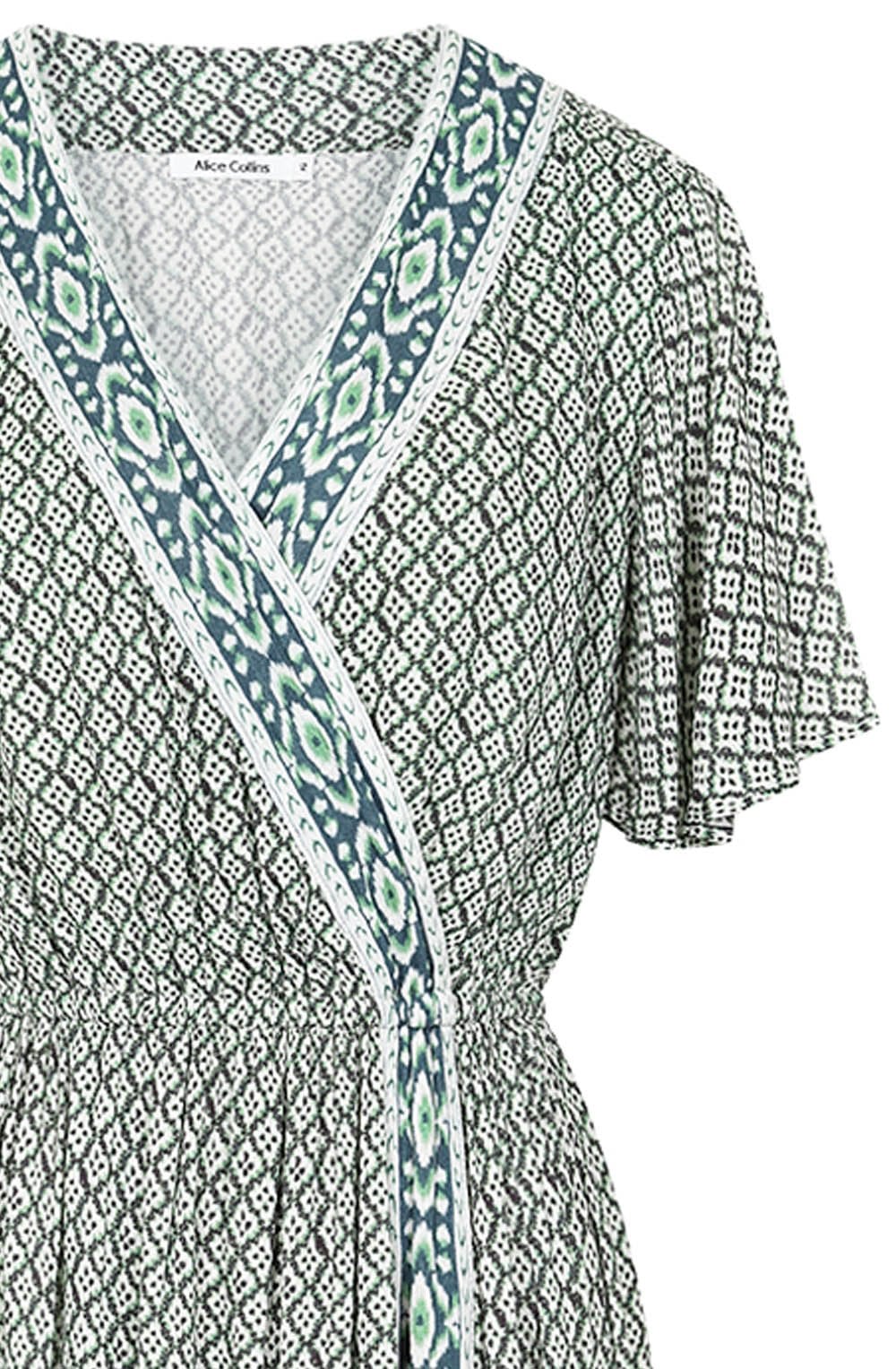 Mint Rhombus Wrap Dress