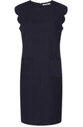 Navy Scalloped April Dress