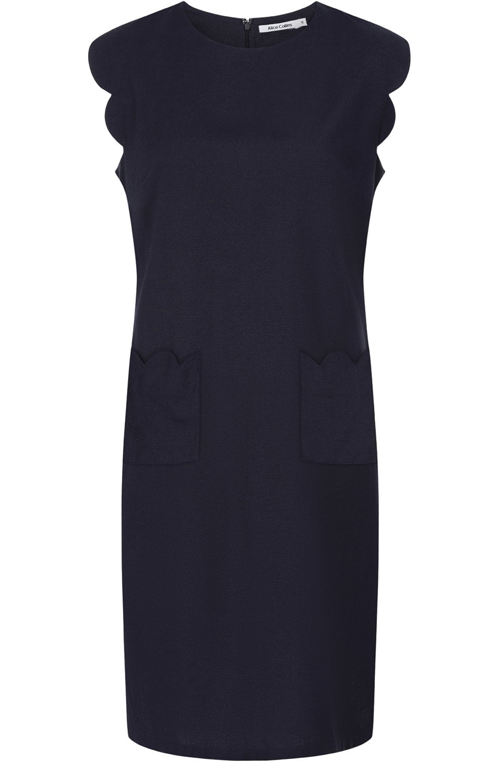 Navy Scalloped April Dress