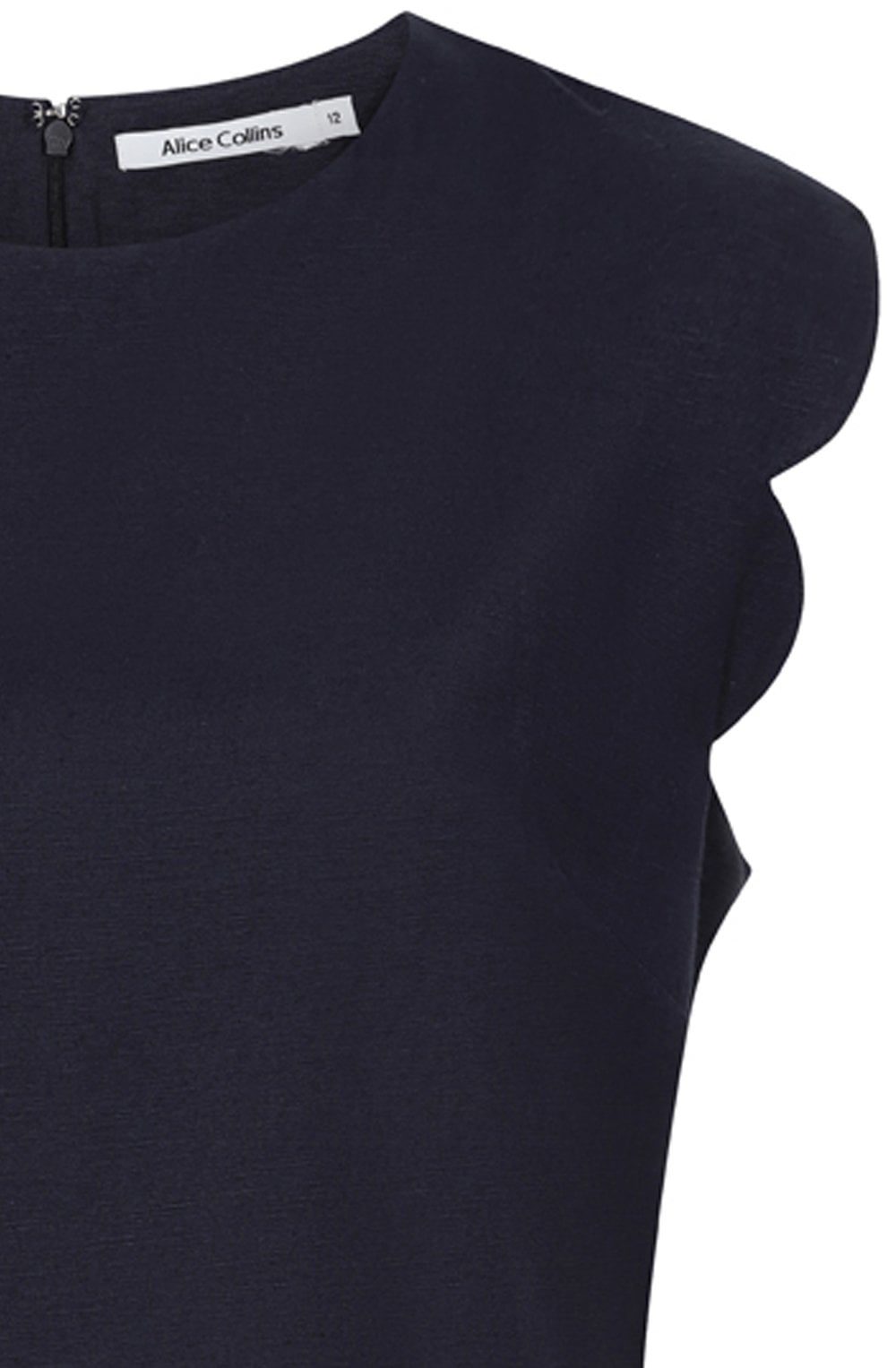 Navy Scalloped April Dress
