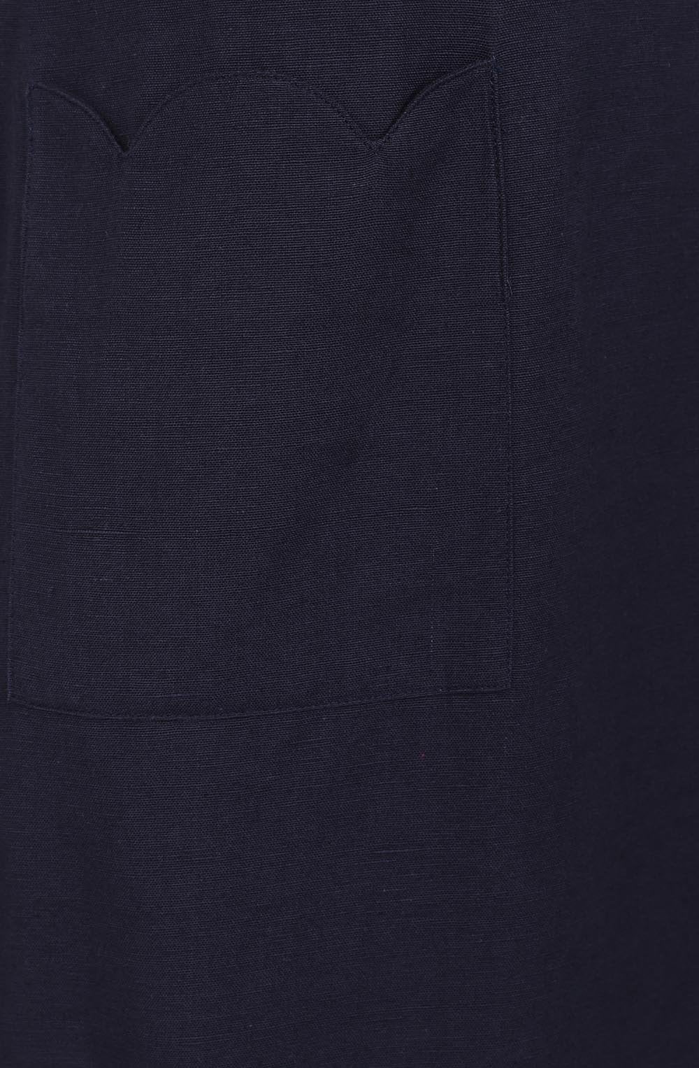 Navy Scalloped April Dress