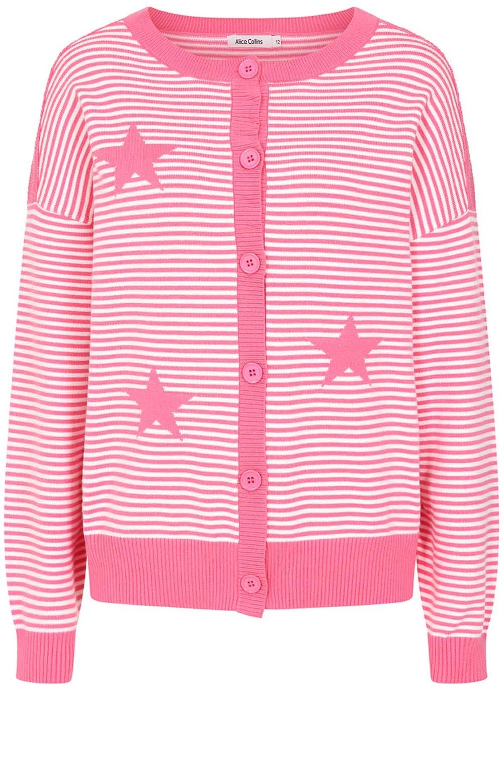 Pink and White Martha Cardigan
