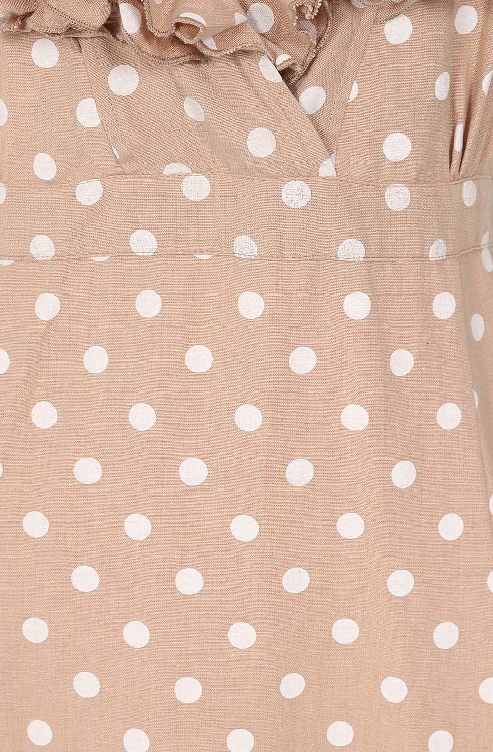 Polka Dot Latte Kelly Ruffle Dress