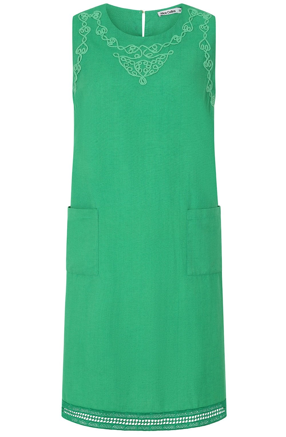 Priya Embroidered Mint Leaf Dress