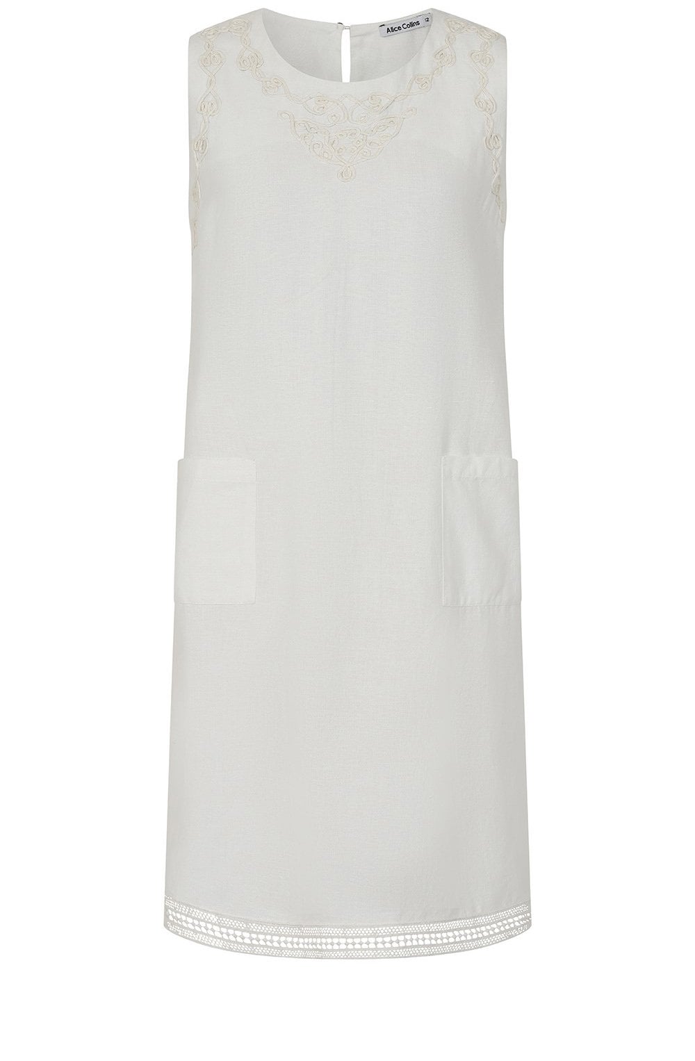 Priya White Embroidered Dress
