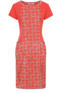 Red Batik Feather Shaped Hettie Dress