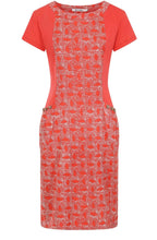 Red Batik Feather Shaped Hettie Dress