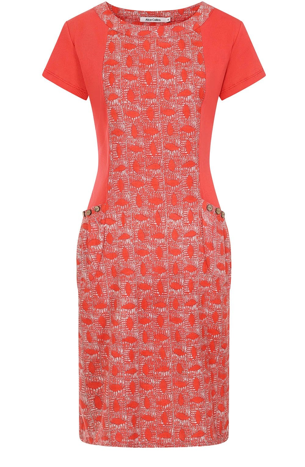Red Batik Feather Shaped Hettie Dress