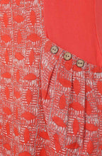 Red Batik Feather Shaped Hettie Dress
