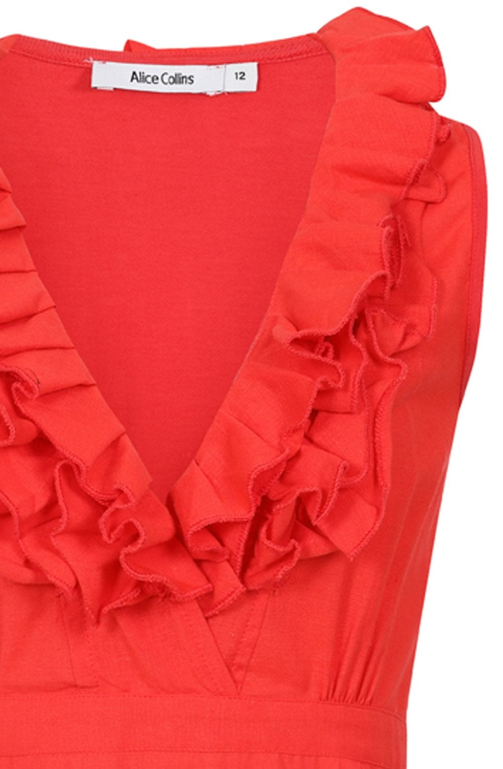 Red Kelly Ruffle Dress