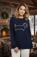 Rich Navy Sausage Dog Pullover